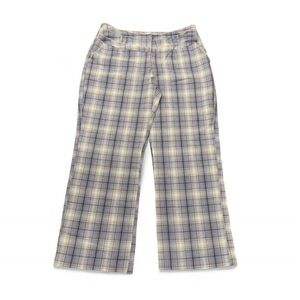Ashley Stewart - Light Blue Plaid Straight Leg Chinos
